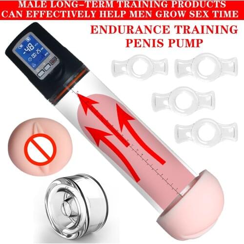 Vibrator Extend Penis Pump Sex Toy Erection Dick Training Electric Male Automatic Penis Enlargement USB Rechargeable Masturbator