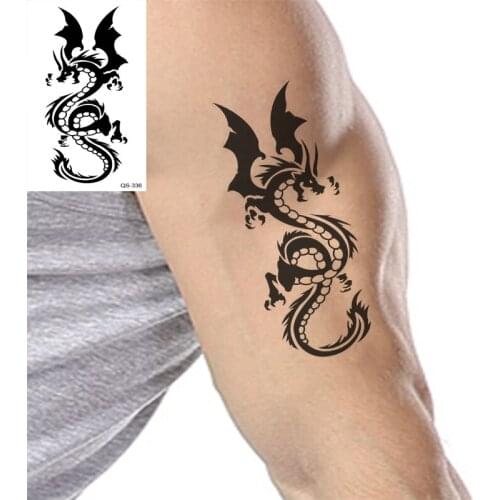 Waterproof Temporary Tattoo Stickers Dragon Totem fake Tattoo Geometric Animal Flash Tattoo Hand Back Foot for Girl Women Men