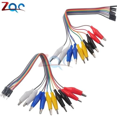 Alligator Clip to Dupont Wire Male Crocodile Clip to Jumper Cable Female 20cm/30cm 10 Pin Test Lead for Arduino Raspberry Pi