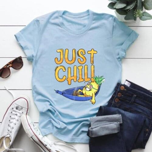 Chilling Pineapple Sunglasses Hammock Graphic Tees Aesthetic Hawaii Beach Shirts for Women Vacation Travel Plus Fashion Tee Pink