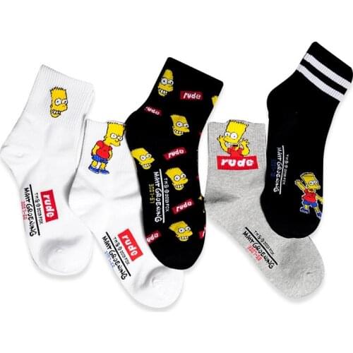 Women cartoon character cotton socks art female character patterned short cute socks hipster fashion animal print ankle socks