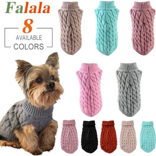 Winter Dog Clothes Chihuahua Soft Puppy Kitten Kitten High Collar Solid Color Design Sweater Fashion Clothing for Pet Dogs Cats