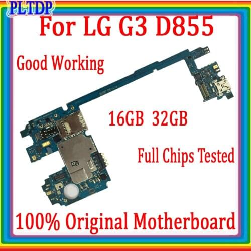 100% Official version for LG G3 D855 Motherboard with Android System, 16GB/32GB for LG G3 D855 replacement plate,Good Working