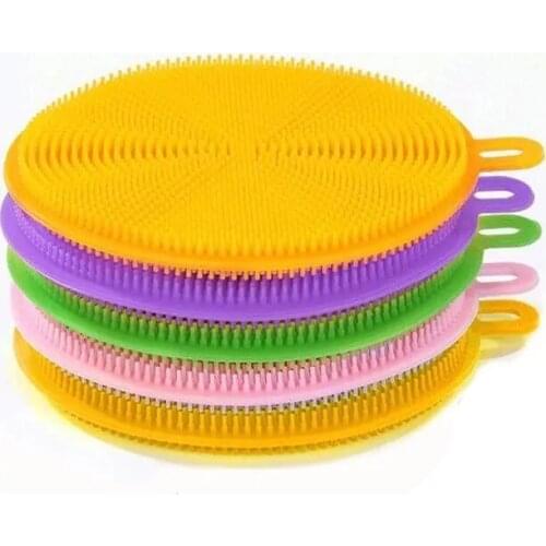 12Pcs Silicone Cleaning Brushes Soft Silicone Scouring Pad Washing Sponge Dish Bowl Pot Cleaner Washing Tool Kitchen Accessories