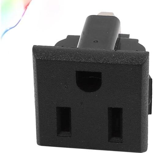 2pcs US Plug AC 125V 15A 3 Terminals Plastic Outlet Power Socket Connector Black 8pcs
