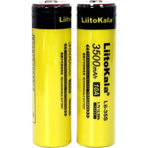 10pcs/lot 2021 New LiitoKala Lii-35S 18650 battery 3.7V 3500mAh Rechargeable lithium battery for LED Flashlight+DIY Pointed