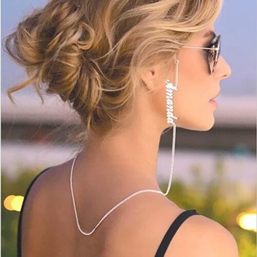 Stainless Steel Customized Name Glasses Chain for Women Sunglasses Straps Lanyard Custom Name Mask Chain Personalized Jewelry