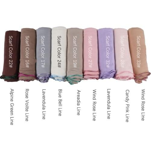 Colored Lines Muslim ladies Plain Cotton Jersey shawls wraps Solid color women Knitted Stretchy Fashion abaya hijab scarf
