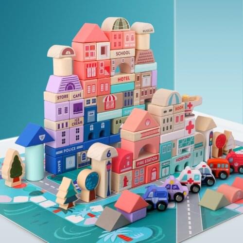 Childrens Educational Building Blocks Manual Brain Urban Traffic Building Blocks Puzzle To Develop Intelligence