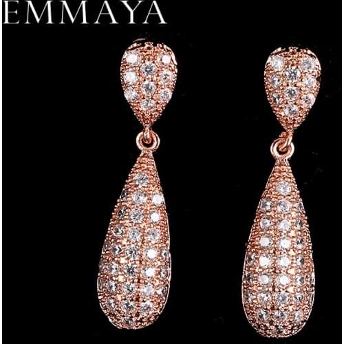 EMMAYA Austrian Crystal CZ Long Dangle Drop Earrings for Women Bridal Jewelry New 2017