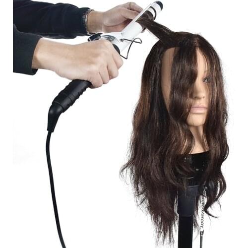 18" Brown Hair Training Head Hair Practice Manikin Head Hairdress Hairdressing Training Mannequin Head