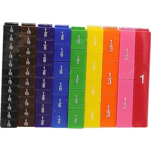 51 PCS Fraction Blocks Cubes - Math Manipulatives for Elementary School - Learning Supplies