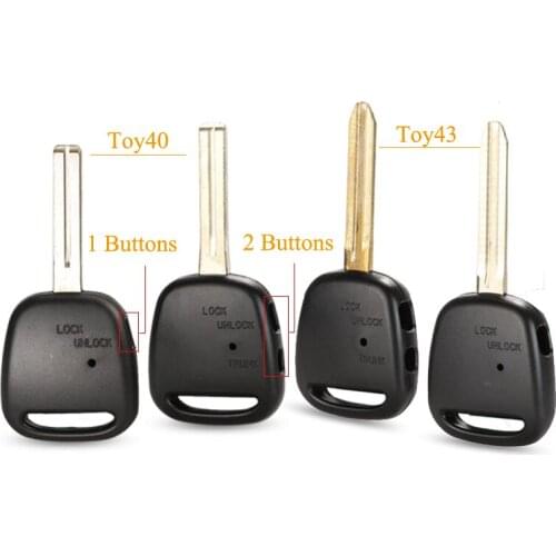 Kutery 1/2 Buttons Remote Key Shell For Toyota Carina Estima Harrier Previa Corolla Celica Fob TOY43/Toy40 Blade