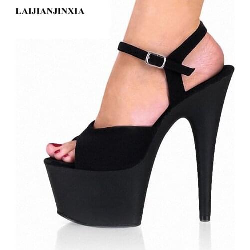 LAIJIANJINXIA Classic 23 CM heels Sandals women sexy clubbing dance shoes Platforms shoes 8 inch high heel star exotic shoes