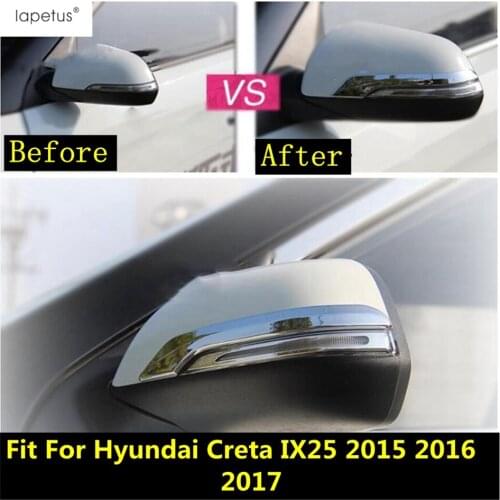 Lapetus Accessories For Hyundai Creta IX25 2015 2016 2017 Outside Door Rearview Mirror Strip Decoration Molding Cover Kit Trim