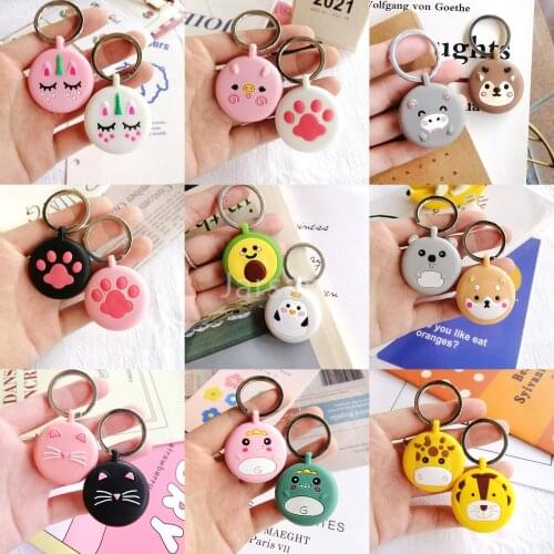 Cartoon Case For Airtag Case Silicon Cute Cat Locator Tracker Protective Sleeve Cover For Airtags Keychain Protection Cove