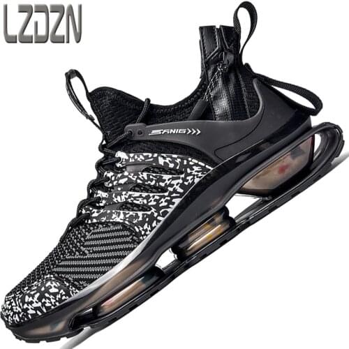 Mens Shoes Leisure Sports Heightened Full-Palm Air Cushion Lightweight Shock Absorption Running Carbon Splicing Popcorn Trendy