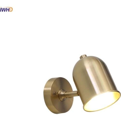 IWHD Nordic Gold Copper Wall Lamp Bedroom Bathroom Mirror Stair Light Modern LED Wall Lights Fixtures Aplique Pared Wandlamp