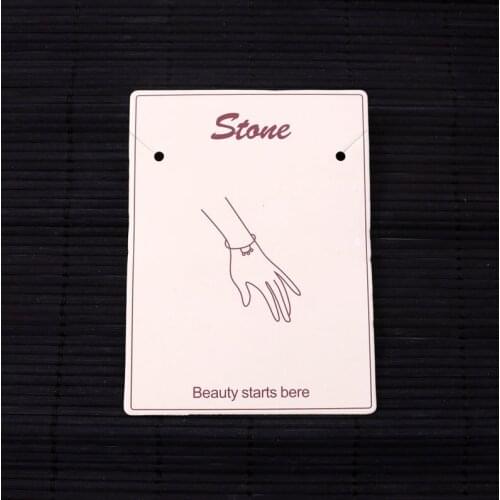 Newly 100pcs/lot Beige Color Jewelry Necklace Packing Paper Cards 7x9.5cm Printing Women Hand Stone Beauty Popular Jewelry Cards