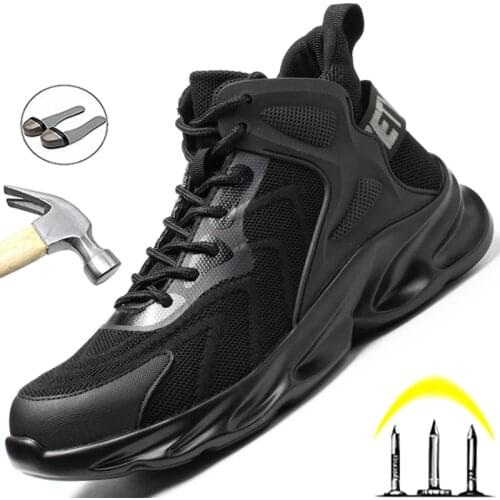 New 2021 Work & Safety Boots Indestructible Work Sneakers Anti-Puncture Safety Shoes Light Outdoor Anti-smash Steel Toe Shoes
