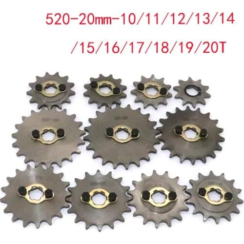 520# Chain 20mm 10T - 20T Front Engine Sprocket For Loncin Zongshen Lifan Shineray 150 200 250cc ATV Quad Dirt Bike Motorcycle