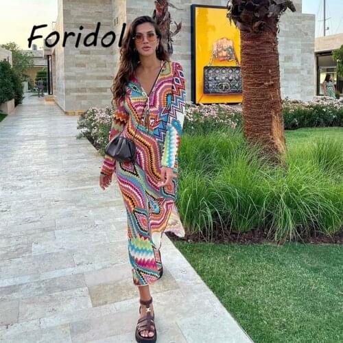 Colorfull Striped Long Sleeve Dress Robe for Women Autumn Winter Maxi Long Dress Shirts Vestidos 2021 Elegant Dresses