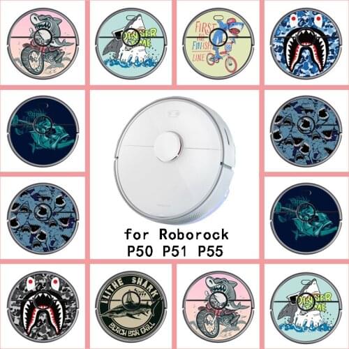 Provide Customized Custom Vinyl Shark Sticker for Roborock P50 P51 P55 Robot Robotic Vacuum Cleaner Skin Spare Parts Accessories