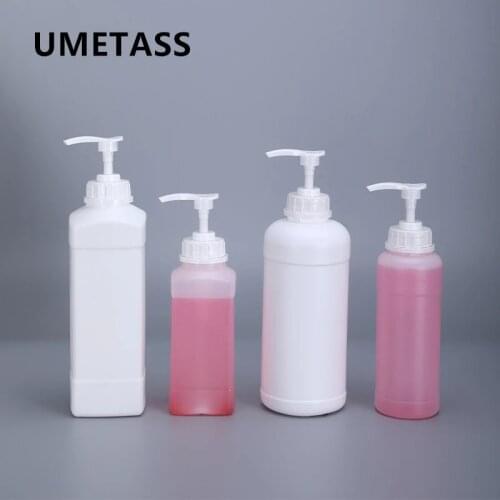 UMETASS Empty 500ML 1000ML plastic bottle with Pump Shampoo shower gel cosmetic container Empty Refillable Bottles 4PCS