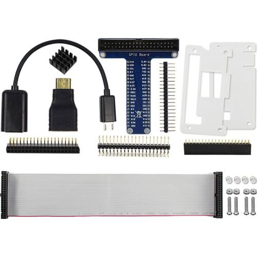 Raspberry Pi Zero/ Zero W Starter Kit 8 In 1 USB OTG Host Cable Mini HDMI to HDMI Adapter GPIO Interface Header Acrylic Case