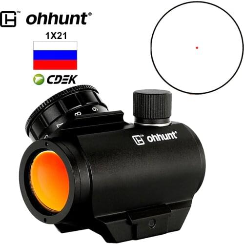 Ohhunt Tactical Compact 1X21 Red Dot Sight Low Power 3 MOA Optics Scope Picatinny Rail Base with Quick Release Riser Mount