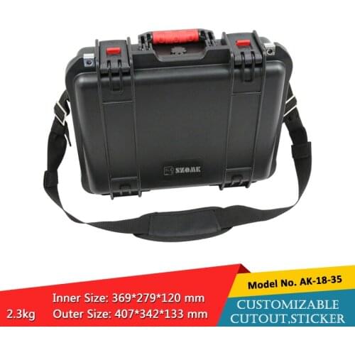 407*342*133mm IP67 ABS waterproof portable Instrument Case with precut foam tool box with handle equipment storage Case