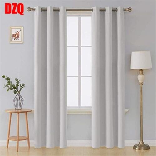 White Thermal Insulated Blackout Curtains for Living Room bedroom gray thick window curtain treatment