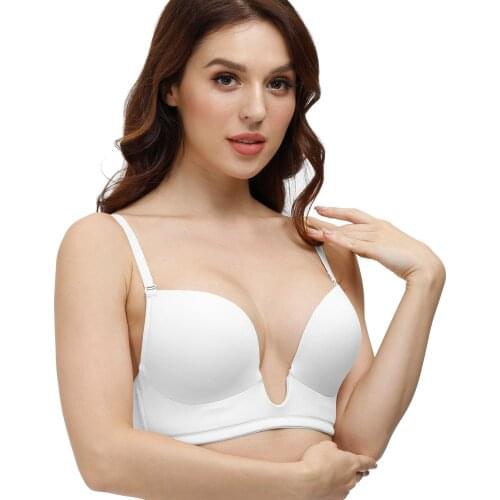 Vgplay Multiway Women Bra Wireless Solid Underwear Triangle Cup Brassiere Push Up Lingerie Padded Low Cut Deep Plunge Bras