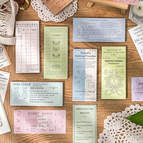 Retro Tickets Flower Memo Pad Message Notes Decorative Notepad Note Material Paper Memo Stationery Office Supplies