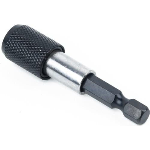 Hex Shank Quick Release Drill Screw Screwdriver Bit Holder 1/4" 60mm Lengthened Hex Shank Knurled Extension Rod Hand Tools Parts