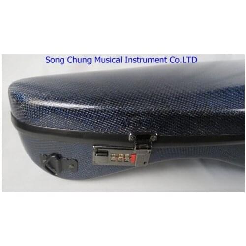 Camber modle real carbon fiber glisten blue (coded lock ) violin case