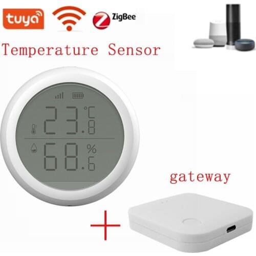 Tuya ZigBee Temperature And Humidity Sensor LCD Screen Remote Control Home Security Alarm Sensor Smart Home Temperature Sensor