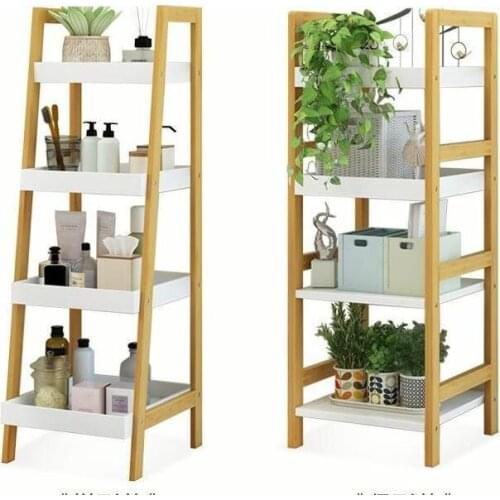 Wooden shelf simple living room bookcase bedroom storage rack storage rack kitchen bathroom rack floor multi-layer rack