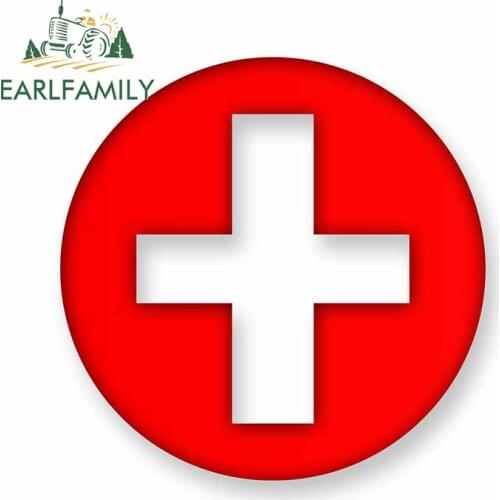 EARLFAMILY 13cm x 13cm for First Aid Sign Bumper Car Stickers Creative Decal Waterproof Car Accessories Scratch-proof Decor