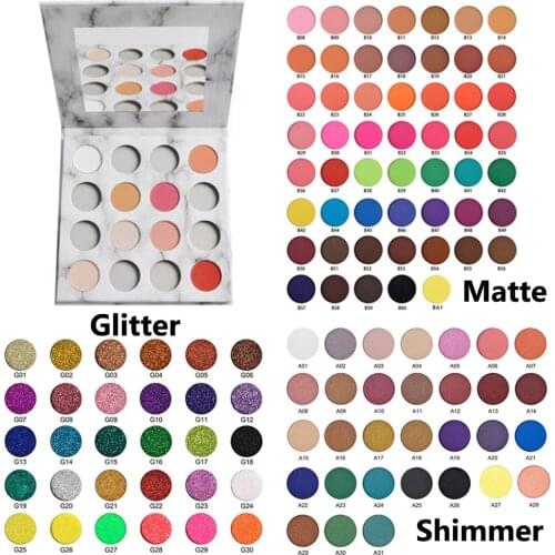 Customized Label Choose Colors Matte Shimmer Glitter High pigmented Eyeshadow Makeup Palette Multi color Wholesale Cosmetics