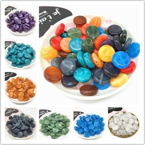 20pcs/lot 15mm Round Acrylic Beads Spacer Loose Beads For Jewelry Making DIY Bracelet #QA