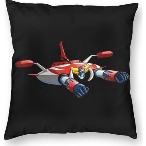 Custom UFO Robot Square Throw Pillow Cover Decoration 3D Two Side Printed Goldorak Cushion Cover for Car