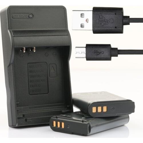 LANFULANG 2 Pack EN-EL23 EN EL23 Battery and Micro USB Battery Charger for Nikon Coolpix P900, P600, P610, B700 and S810c
