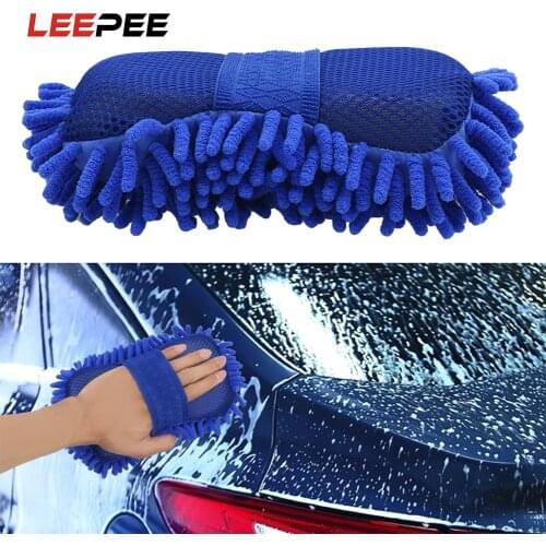 LEEPEE Car Window Body Washing Gloves Soft Microfiber Brush Washer Paint Care Car Cleaning Auto Maintenance