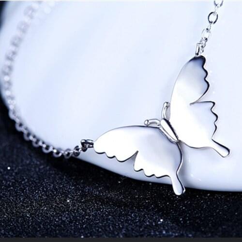 Fashion Butterfly Pendant Girls Choker Necklace Jewelry Women Charms Silver Plated Clavicle Necklaces Female Chain On Neck Bijou
