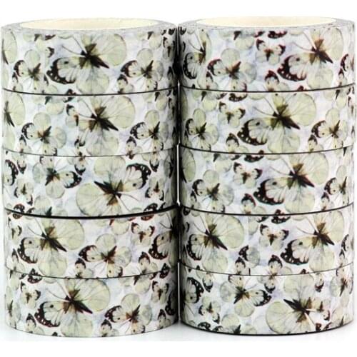 NEW 10pcs/lot Decorative Butterfly Washi Tapes DIY Scrapbooking Stickers Adhesive Masking Tape Kawaii Papeleria Wholesale