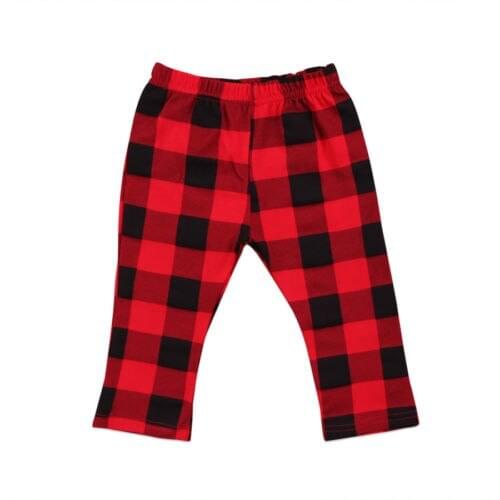 Newest Newborn baby boys trousers girls Plaid long pants toddler red black checked bottom