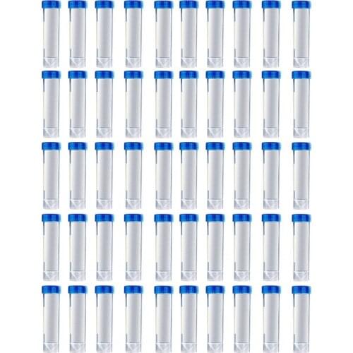 50 Pieces of 50 Ml Plastic Centrifuge Tubes with Blue Screw Caps and Conical Bottom, Frayed Plastic Test Tubes