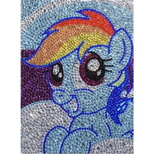 Full Crystal Diamond Painting Blue horse DIY 5D Special Childrens Full Diamond Cute Animal Diamond Painting With Frame