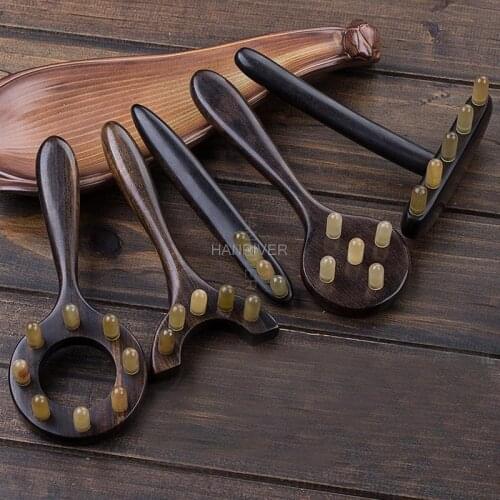 Natural Yellow Horn Comb Body Scraping Massage Comb Wide Tooth Head Hair Me ridian Massage Comb Anti-Static Comb Health Care